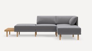 Range 4-Piece Open Sectional Double Lounger with Table