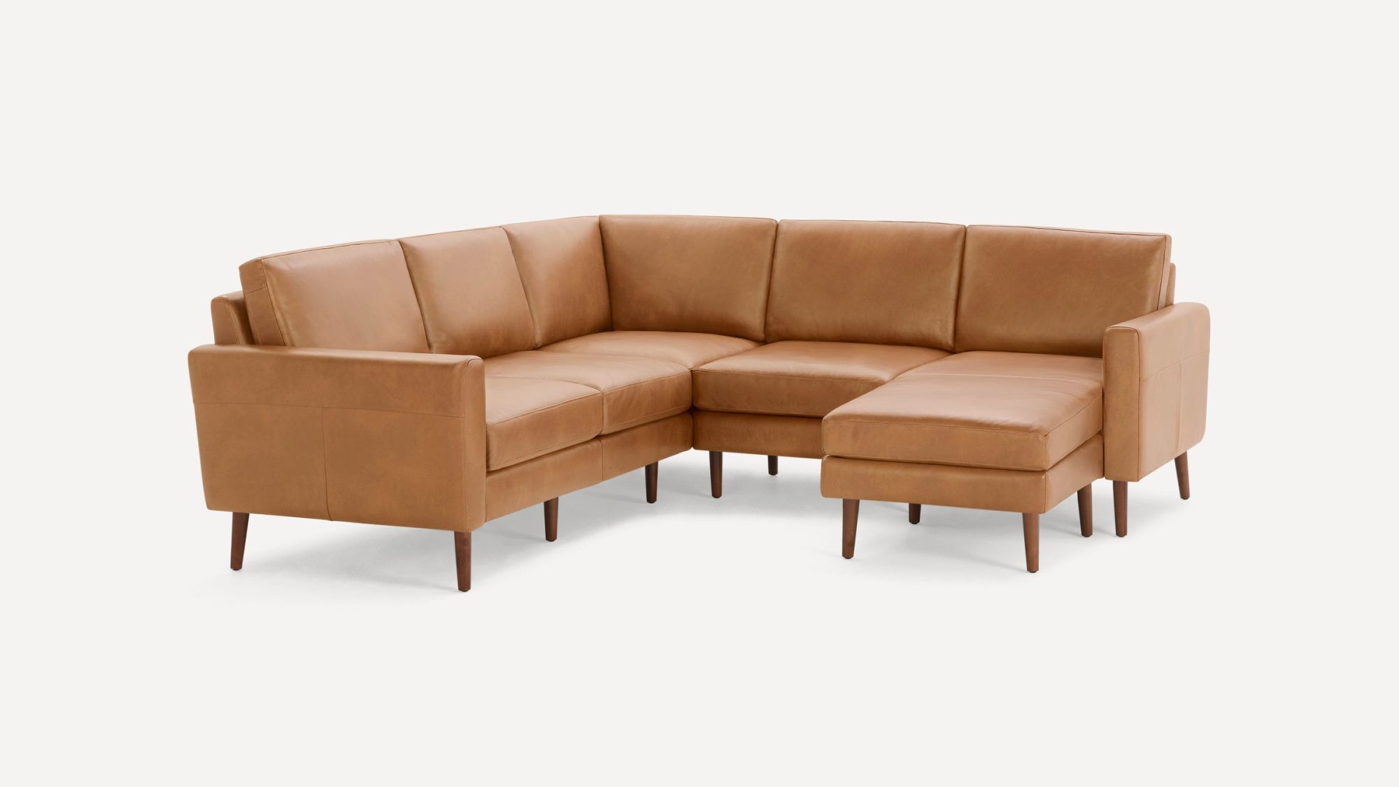Nomad Leather 5-Seat Corner Sectional with Reversible Chaise