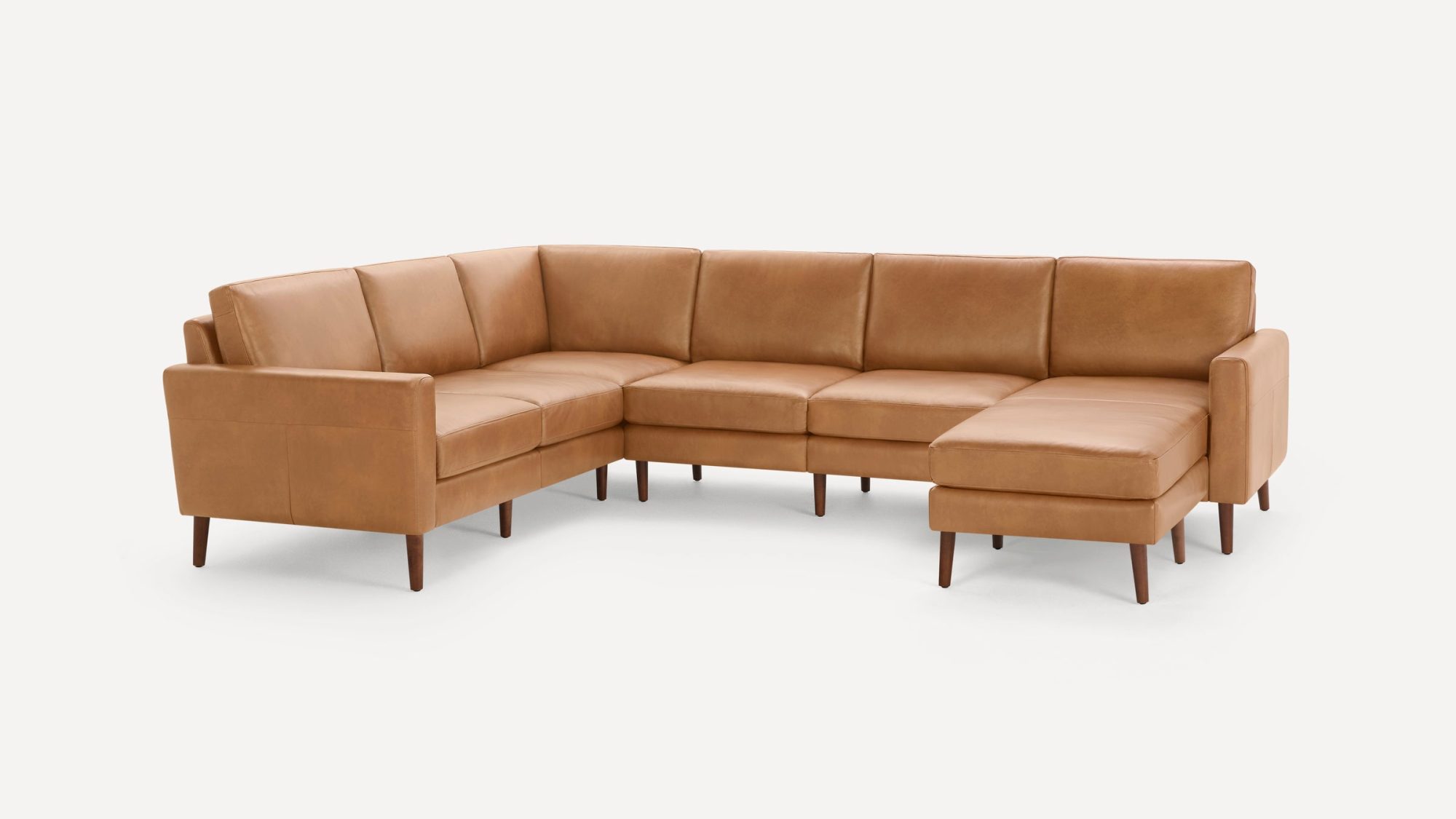 Nomad Leather 6-Seat Corner Sectional with Reversible Chaise