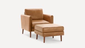 Nomad Leather Club Chair with Ottoman