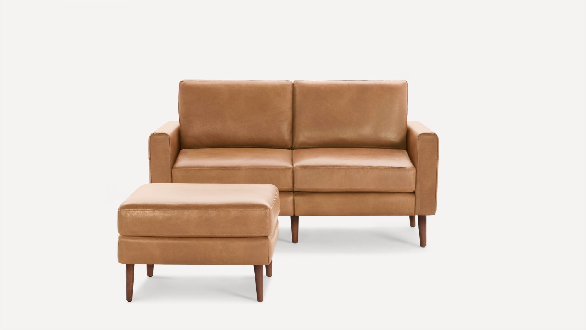 Nomad Leather Loveseat with Ottoman