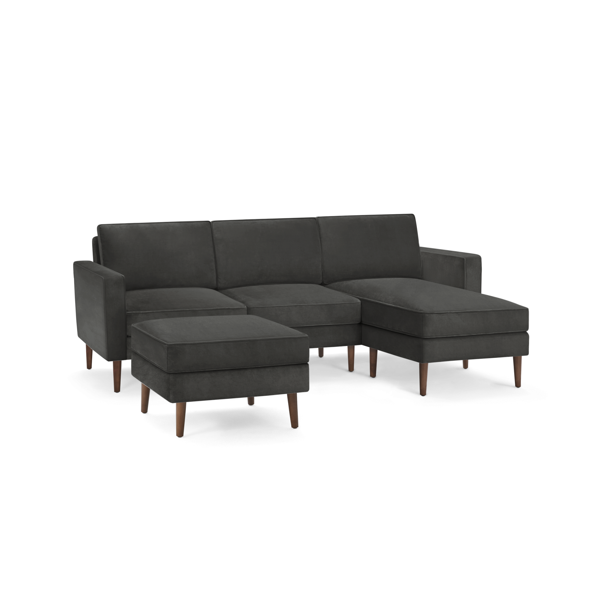 Nomad Velvet Sofa with Reversible Chaise and Ottoman
